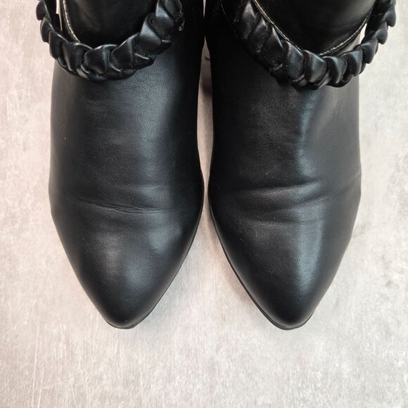 Comfortview Pointed Ankle Booties 7.5 Wide Fit Black Moto Short Heeled Bootie - Picture 10 of 11